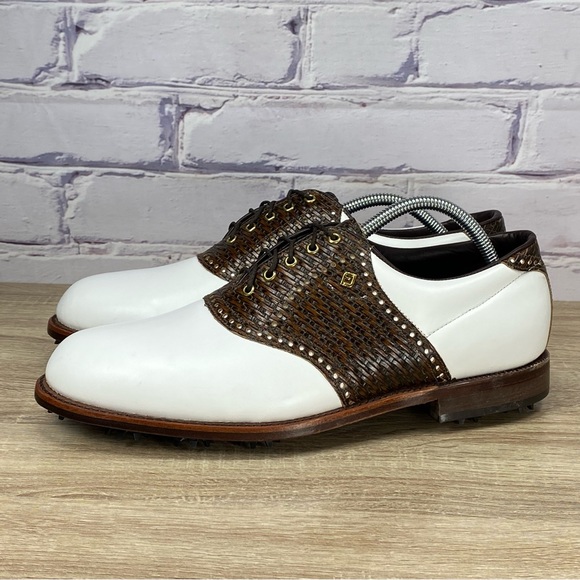 FootJoy Shoes Footjoy Classics Dry Premiere White Brown Leather Golf Shoes Poshmark